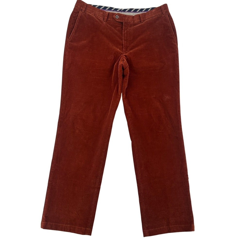 Hiltl  Corduroy Copper Brown Men Size 38X32 Casual Trousers Dress Pants Designer